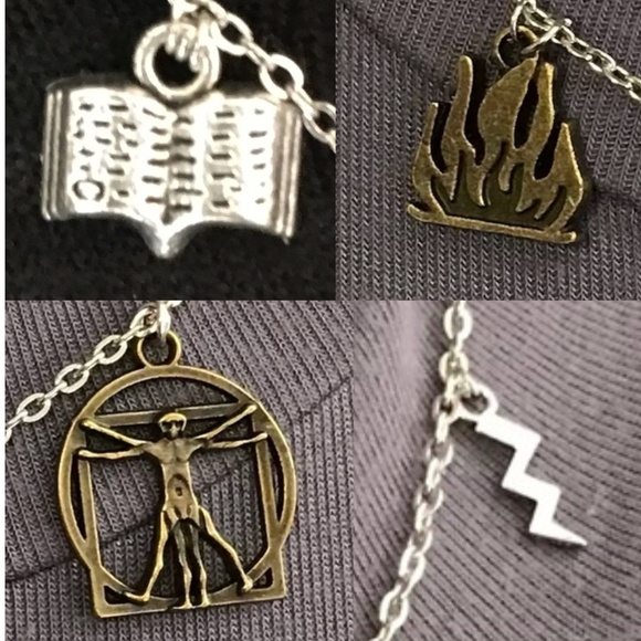 Frankenstein by Mary Shelley Handmade Novel Literature Necklace, Book Cover Fire - Picture 4 of 15